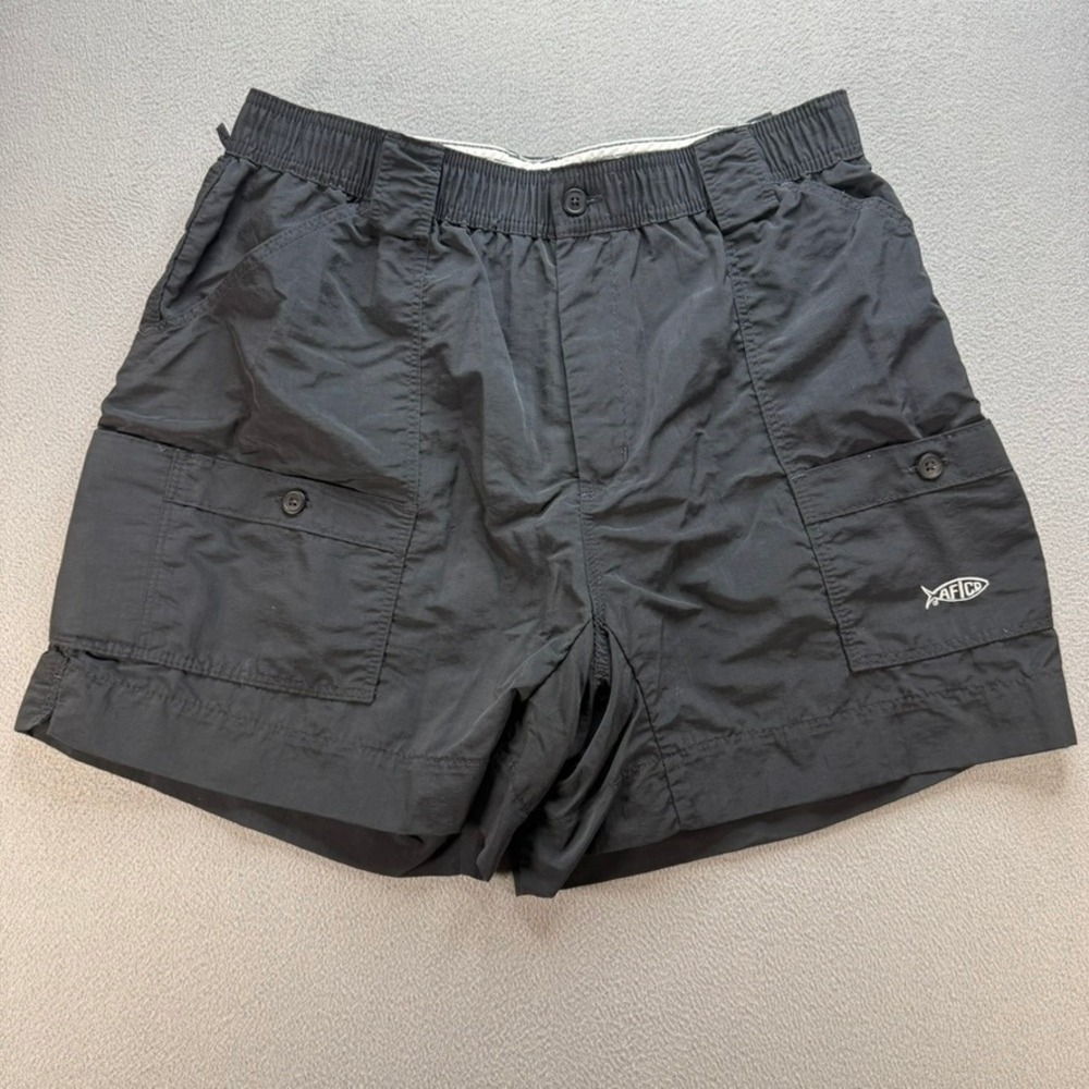 AFTCO Fishing Shorts Mens 38 Black M01 Original Fishing Nylon Cargo Utility